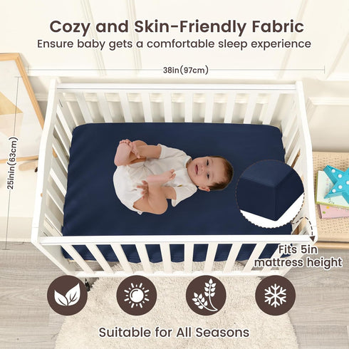 2 Pack Pack david's kids Waterproof Mini Crib Sheets, Soft Breathable Mini Crib Mattress Protector for Boys Girls