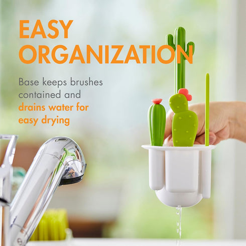 Set Set 4 Count Boon Cacti Bottle Cleaning Brush - Includes Bottle Brush, Nipple Brush, Detail Brush, and Straw Brush