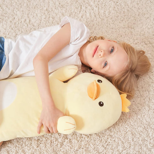 36 Long Duck Plush Body Pillow, Yellow Ducks Stuffed Animals, Cute Giant Large Big Jumbo Soft Squishy Pillow Plushies