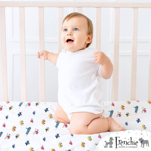 Frenchie Mini Couture Pack 100% 28 52 8in , Cars, Boats, Planes Single Fitted Crib Sheet Cotton, x x
