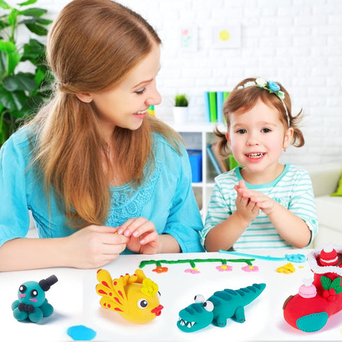 EDIFON Magic Modeling Clay, 24 Colors with Sculpting Tools, Non-Toxic Self Drying Soft Clay for Kids and Adults, Gift