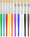 Paint Brushes for Kids, 10 Pcs Round and Flat Brush Set, Easy Hold Toddler Paint Brushes for Acrylic Oil Watercolor