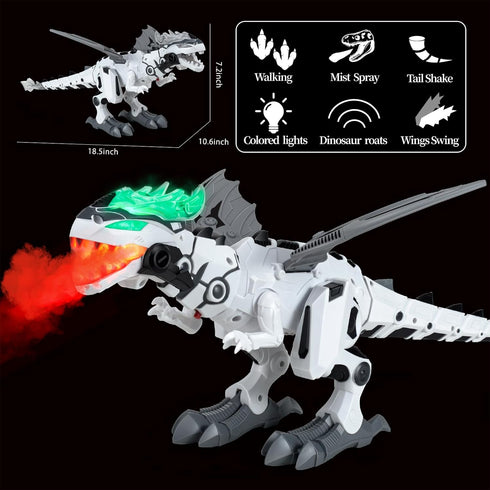 3-5 6 7, Dinosaur Toys for Kids Electric Walking Dinosaur Toy with Fire Breathing & Mist Spray and Roar Sounds for Kids