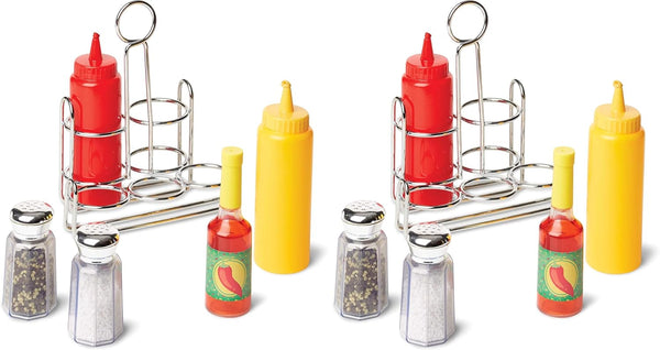 Melissa & Doug 6-Piece Condiments,Play Food Set with Kids Play Kitchen Accessories,Preschool