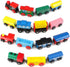 31 Set 15 10 Set Set Joqutoys PCS Wooden Train Cars - Magnetic Train Includes Cars, Bonus Connectors & Storage Bag