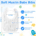 GROBRO7 8Pcs Muslin Baby Bibs Soft Cotton Adjustable Snap Drool Bib Absorbent Breathable Feeding Bibs for Teething Drooling