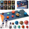 MOHLTIAPD Wooden Solar System Model BoardKids Solar SystemMontessori Planet Toys,Educational Planets Balls,Preschool Learning