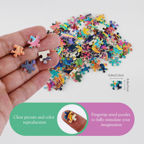 MISITU Small Jigsaw Puzzles for Adults, 150 Pieces Mini Puzzles, Astronauts Art Puzzles, Travel Puzzles, 4 Packs