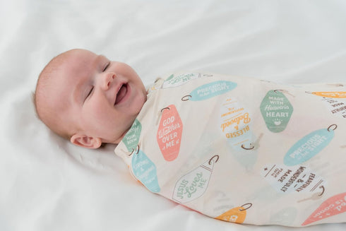 Ellie Sue 47 47 Promises Stretch Blanket Soft Bamboo Baby Blanket, Swaddle Blanket, x Faith Collection