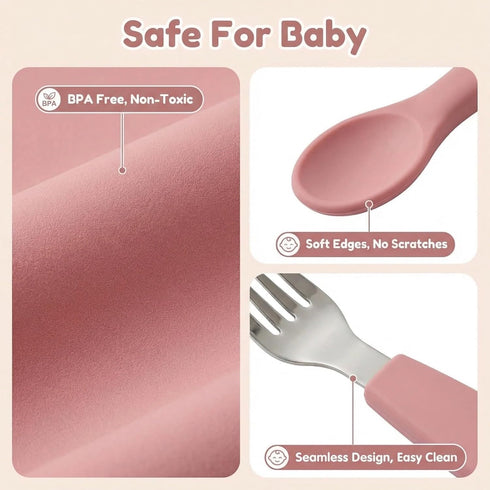 Set 6+ 9pcs Silicone Baby Feeding BPA-Free Food Grade Silicone, Suction Plate, Bib, Training Cup & Utensils for Baby