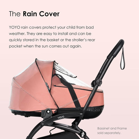 Stokke Babyzen YOYO Rain Cover - Lightweight, Waterproof Protection for Bassinet, Compatible with Single Strollers