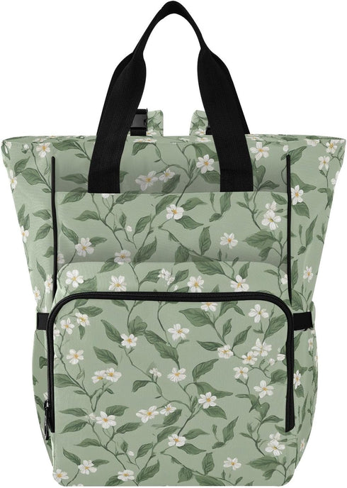 SUABO Leaf and Flower Pattern Baby Diaper Bag Backpack Large Bag Waterproof Travel