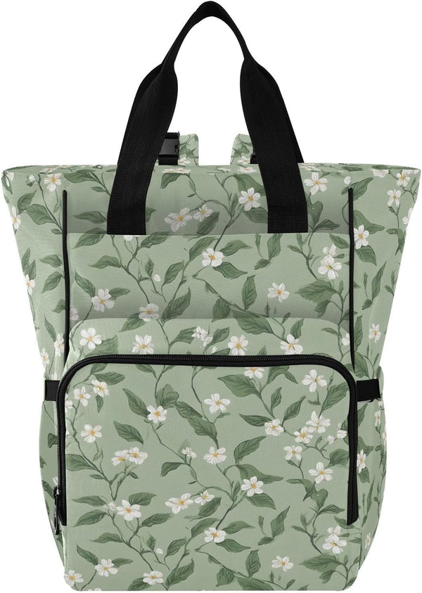 SUABO Leaf and Flower Pattern Baby Diaper Bag Backpack Large Bag Waterproof Travel