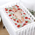 Boho Retro Poppy Flowers Leaves Changing Pad Covers - Fitted Diaper Change Table Sheet for Boy Girl, 32''x16''