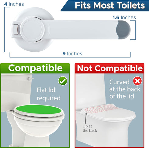 Baby Toilet Lock by Wappa Baby - 9"L x 4"W, Easy Installation with 3M Adhesive, White (1 Pack)