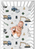 Bulldozer, Sweet Jojo Designs Fitted Baby Crib Sheets (Green Construction Truck) for Boys, Infant Nursery, Toddler Room
