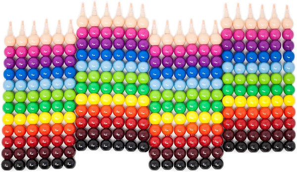 Huji Stacking 24 Colors Round Crayons Set, Favorite for Little Ones Party