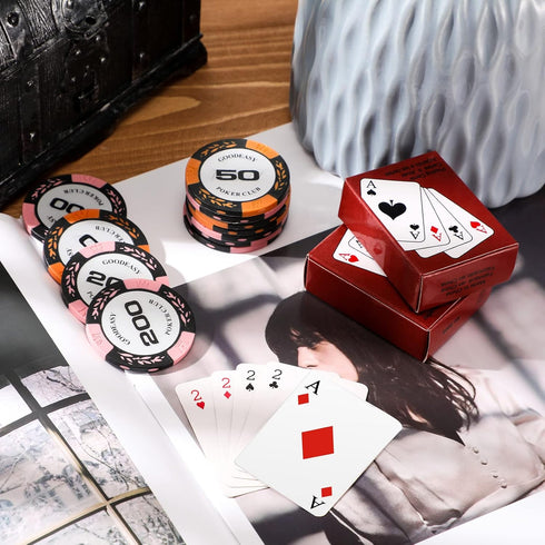 Zhanmai 2 Decks of Mini Playing Cards - Tiny Cards for Party Game Supply, 2.2 x 1.57 Inches