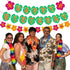 Hawaiian Party Happy Birthday Banner for Tropical Luau Party Decorations with Palm Leaf