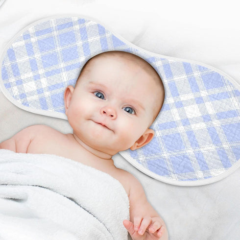 decor gift 4 Pack 22x11in Cotton Muslin Burp Cloths Easy Care Blue Checkerboard Baby Rags for Newborns boy and Girl