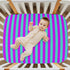 Pigsaly 27x39 Inch Crib Sheets Turquoise Purple Stripe Baby Sheet for Standard Crib Mattress Boys Girls Toddler Bed