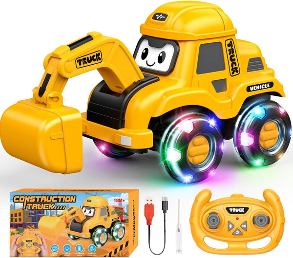Toyjolka Toddler Remote Control Car with Flashing Light Wheels for 2 3 4