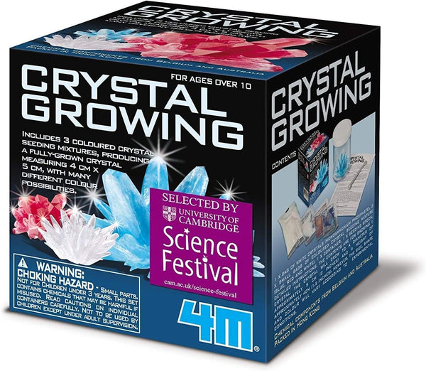 4M Crystal Growing Science Kit - 3 Colored Crystals, Easy DIY STEM Toys Lab Experiment Specimens, Great Educational