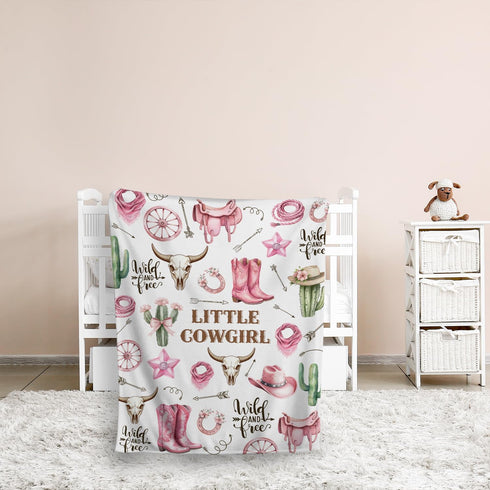 Pink Western Blanket, Western Decor for Nursery Room, Baby Blankets for Girls, Cowgirl Baby Blankets, Cowboy Baby