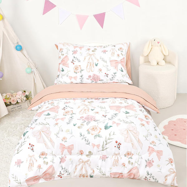 GFU 4 Piece Toddler Bedding Set, Ultra Soft and Breathable Toddler Comforter