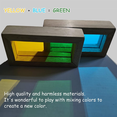 Wooden Building Blocks Set of 24pcs, Rainbow Sensory Toys for Toddlers, Preschool Stacking Toy