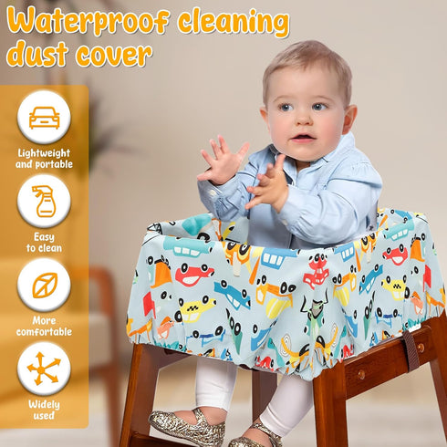 blackonvlm Shopping Cart Cover for Baby, Farmers Market Veggies Polyester Cloth Cart Cover, Cartoon Style, Fold'n Roll