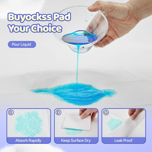 Buyockss 100 Count 13x18 Inches Disposable Changing Pad Liners - Ultra Soft Super Absorbent Waterproof Baby Diaper