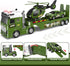 DWIRCTOYS 3 4 5 6 7 8 25" Kids Toys for Ages Years Old Boys, Large Army Semi Truck with Helicopter & Race Car, Friction