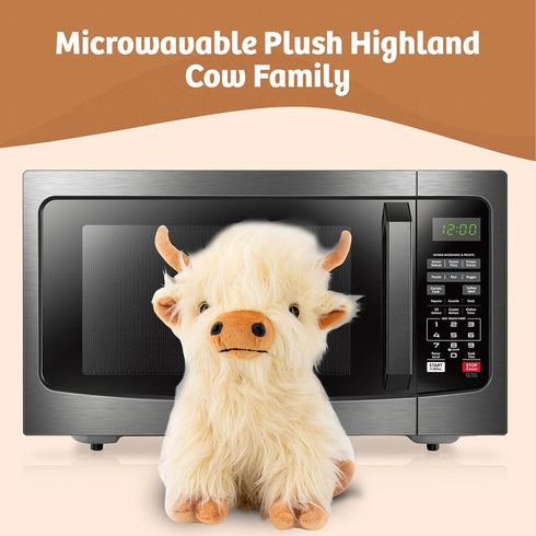 Marysun Cozy 9.8in, 1.65lb Microwavable Highland Cow Stuffed Animal - Weighted Stuffed Animal Plush, Heating Pad, Gift