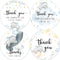80 Elephant Baby Shower Thank You Stickers, 2 Inch Elephant Themed Favor Label Stickers