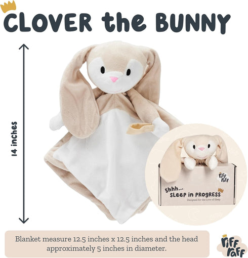 Riff Raff Baby Sleep Toy Soother - Musical Plush Bunny with White Noise & Lullaby - Lovey Security Blanket for Newborns