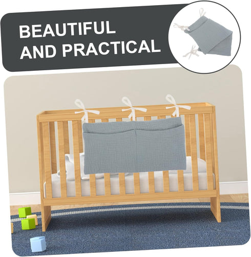 Pure Cotton Storage Bag Double Slot Stroller Organizer for Bottles Diapers Hanging Bag Breastmilk Storage Travel