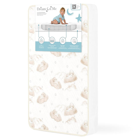 Dream On Me 2-in-1 Breathable Dual-Sided Portable/Mini Crib Coil Mattress 3 Firm
