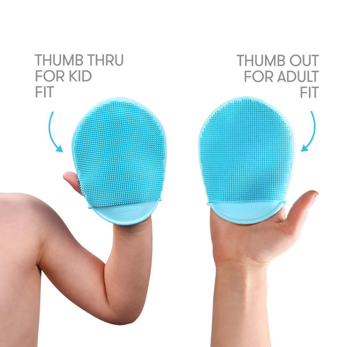 Frida Baby DermaFrida Bath Mitt, Toddler Quick-Dry Body Bath Brush, Silicone Replacement for Washcloth