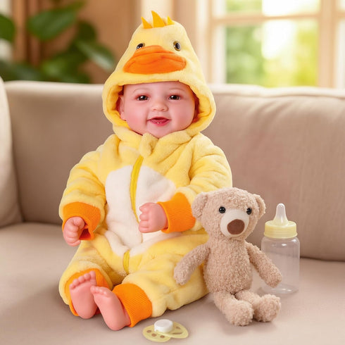 Set 15" BABESIDE Lightweight Baby Doll Realistic Soft Doll for Girls, Easy to Carry & Hug Pretend Play & Gift