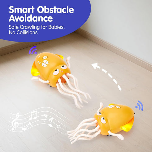 Tummy 3 4 5 6 hahaland Dancing Octopus Baby Toys, Magic Musical Crawling Time Toy, Toddler Sensory Toys for Year Old