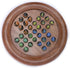 33 7 12x12 Inch Ajuny Wooden Solitaire Board Game Handcrafted Round Peg Puzzle with Marbles + Extra, Strategy Game