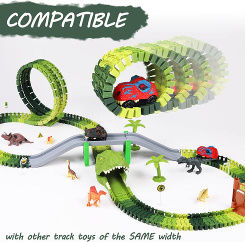 Dinosaur Car Toy - LED Racing Car Toys for Christmas Birthday Gifts for Kids 3-6 Years Old