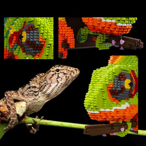Set; Set Hobbies(2688 BDYDT Wall Art Chameleon Building Blocks A Wall Decor for Adults Who Love Creative Pieces) Toys