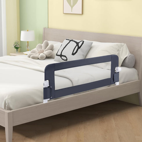 (47-Inch, BABY JOY Bed Rails for Toddlers, Extra Long, Swing Down Safety Bed Guard for Convertible Crib, Folding Baby