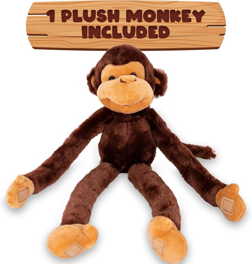 ArtCreativity Long Arm Plush Monkey, 23 Inch Hanging Monkey with Connectable Limbs, Ultra Soft and Huggable Stuffed Animal for Kids, Cute Home and Nursery Décor, Best Birthday Gift Idea