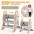XQIAO Foldable Step Stool for Bathroom Sink - Adjustable Toilet Trainer & Anti-Tip Guard - Kitchen Learning Stool
