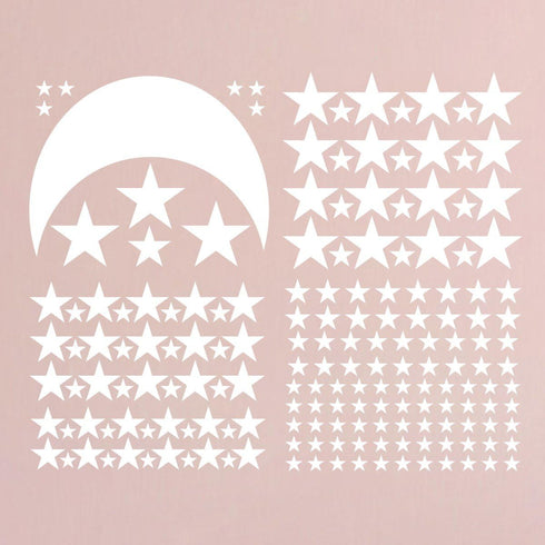 Moon and Stars Wall Decal Vinyl Sticker for Kids Room Decoration - Good Night Nursery Decor