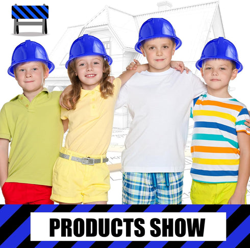 Haysandy 60 Pcs Plastic Construction Party Hats, Bulk Toy Hats for Kids Ages 3-8, Construction Theme Party Supplies