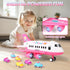 6 3 4 5 6 7 Dwi Dowellin Pink Airplane Toy with Truck Cars and Play Mat,Plane with Lights and Sounds for Years Old